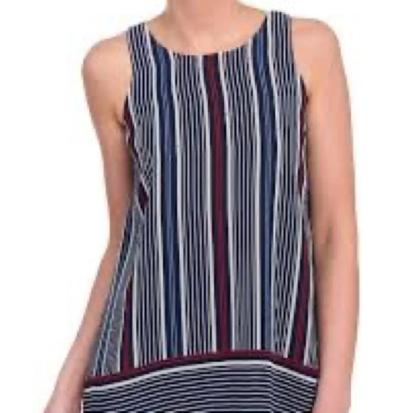 Max Edition Women’s NWT Size Small Sleeveless Striped Keyhole Tank Top - Picture 1 of 11